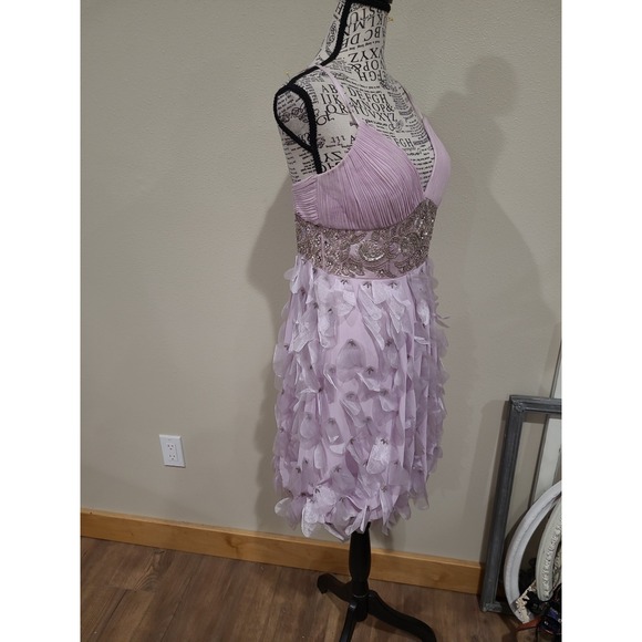 Sue Wong Nocturne Lilac Cascading petal bead dress Y2K Style wedding prom SZ 6 - Picture 6 of 12
